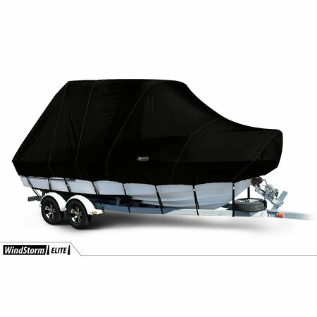 EEVELLE Boat Cover CUDDY CABIN Hard Top Inboard Fits 18ft 6in L up to 120in W Black SFVCCTT18120-BLK